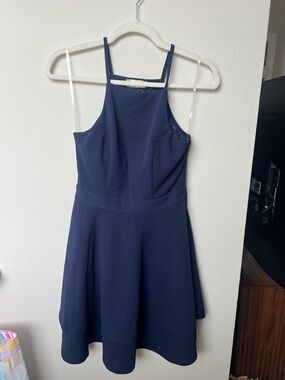 Altar'd State Navy Spaghetti Strap Fit & Flare Dress